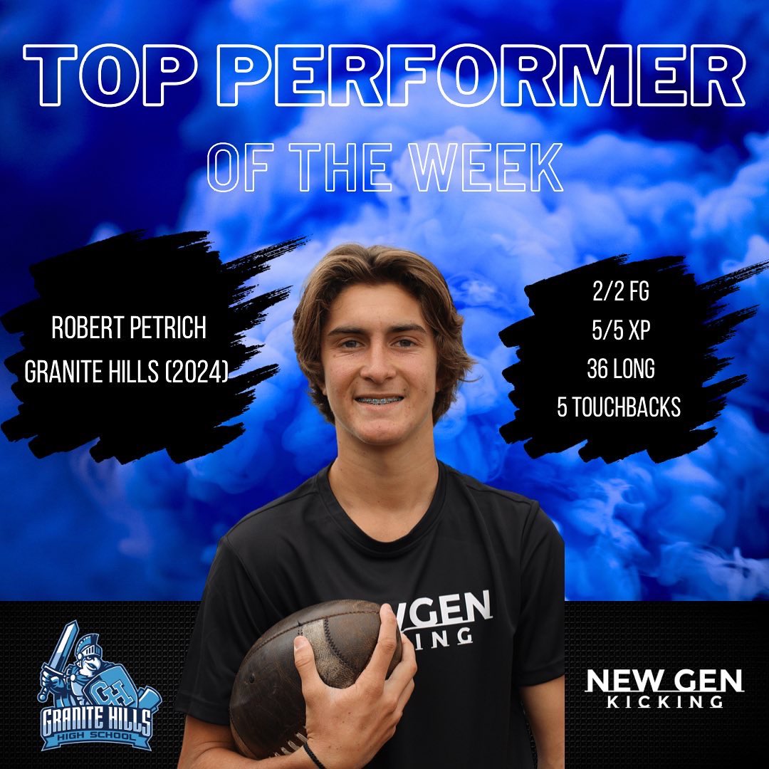 coachmedina61's tweet photo. @NewGenKicking Top Performers of the Week 🔥

@Matthew_Davila_ x @THEHIVEFB 
@RobertPetrich13 x @granitehillsfb 
@mateen_bhaghani https://t.co/1dP3Iqtm6X
