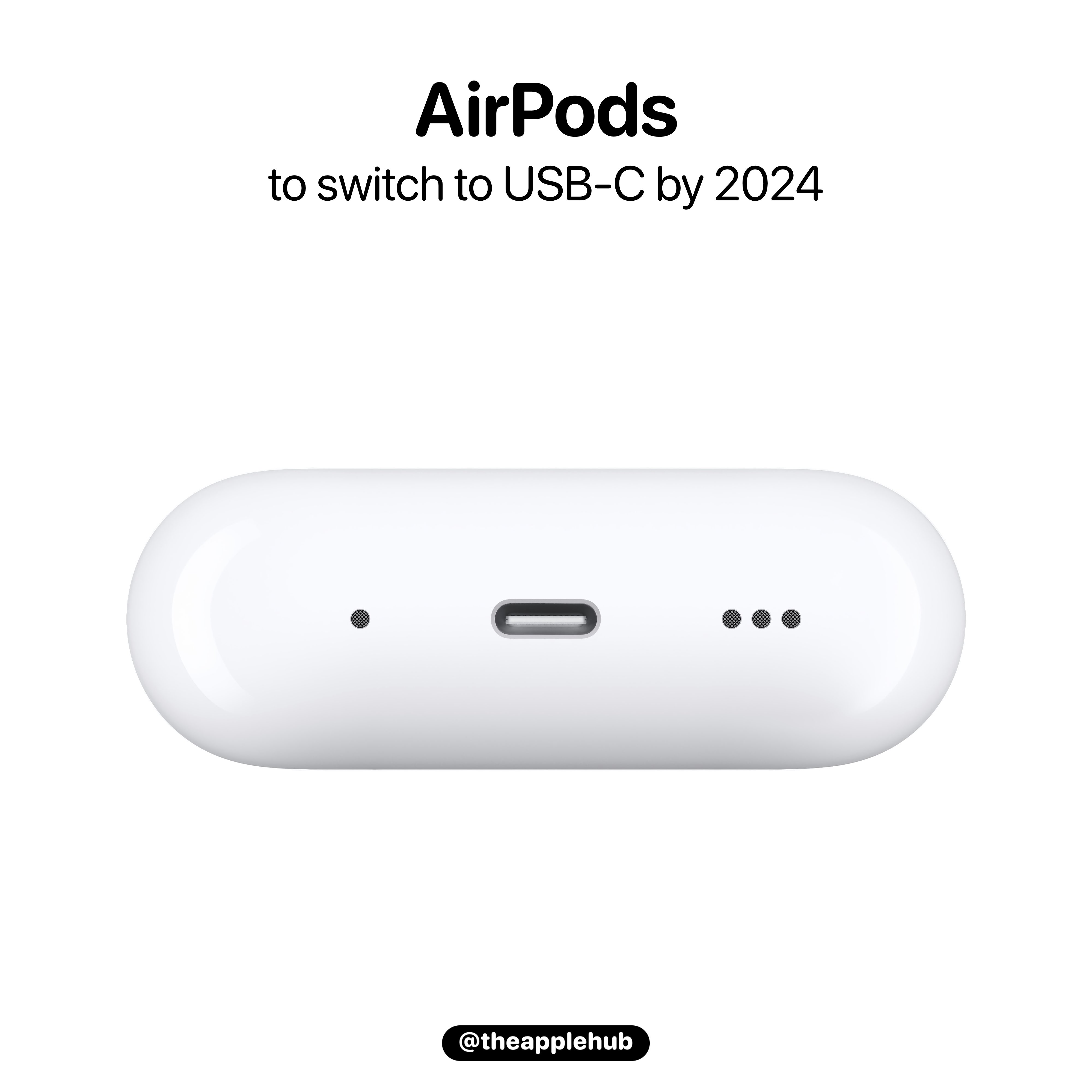 Apple Hub on X: "According to Mark Gurman, all AirPods models and Mac  accessories will transition to USB-C by 2024. This is due to the new EU law  that will require all
