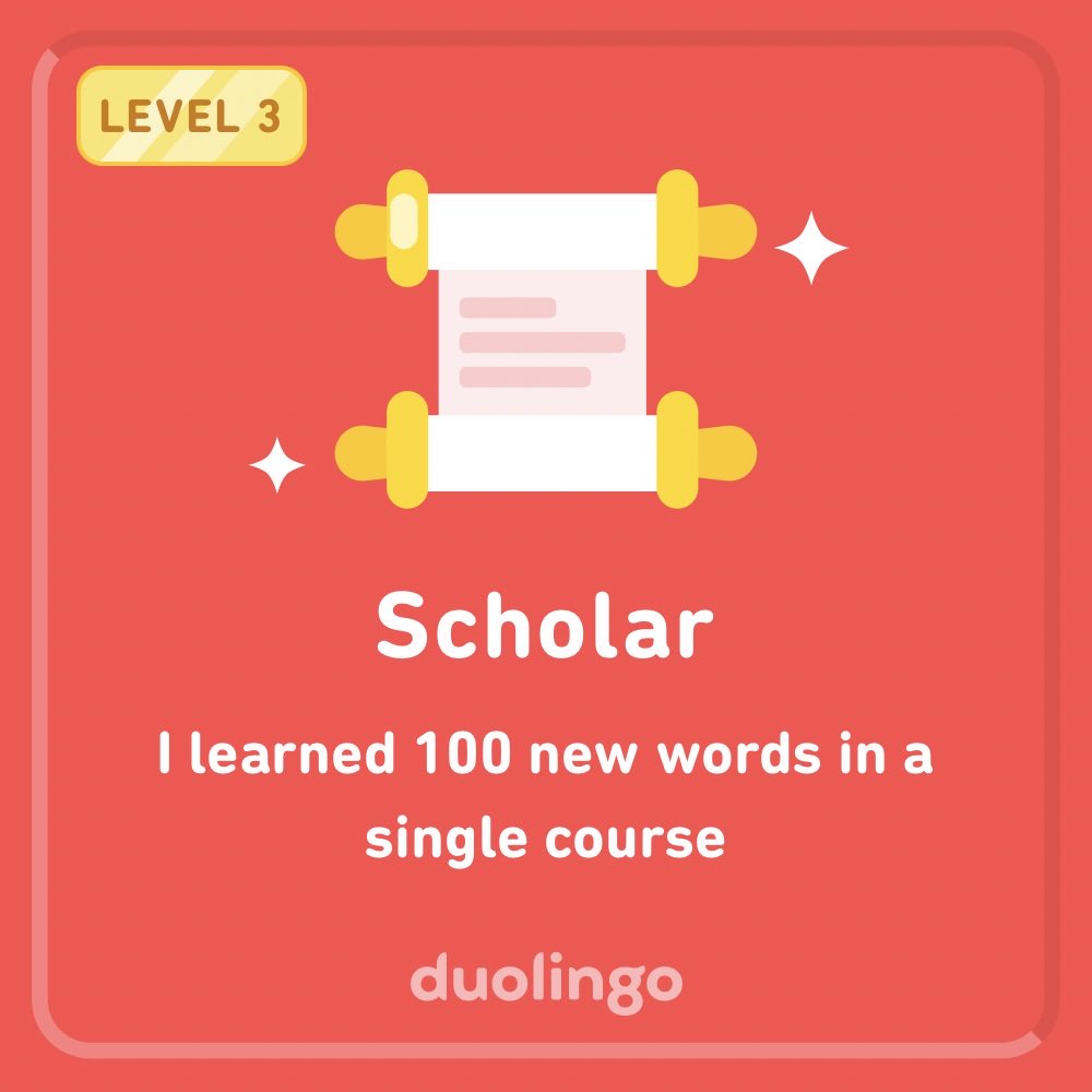 FreddyJean17's tweet photo. I earned an achievement on Duolingo! It’s free, fun, and effective for learning languages. https://t.co/oedkIsLqq4