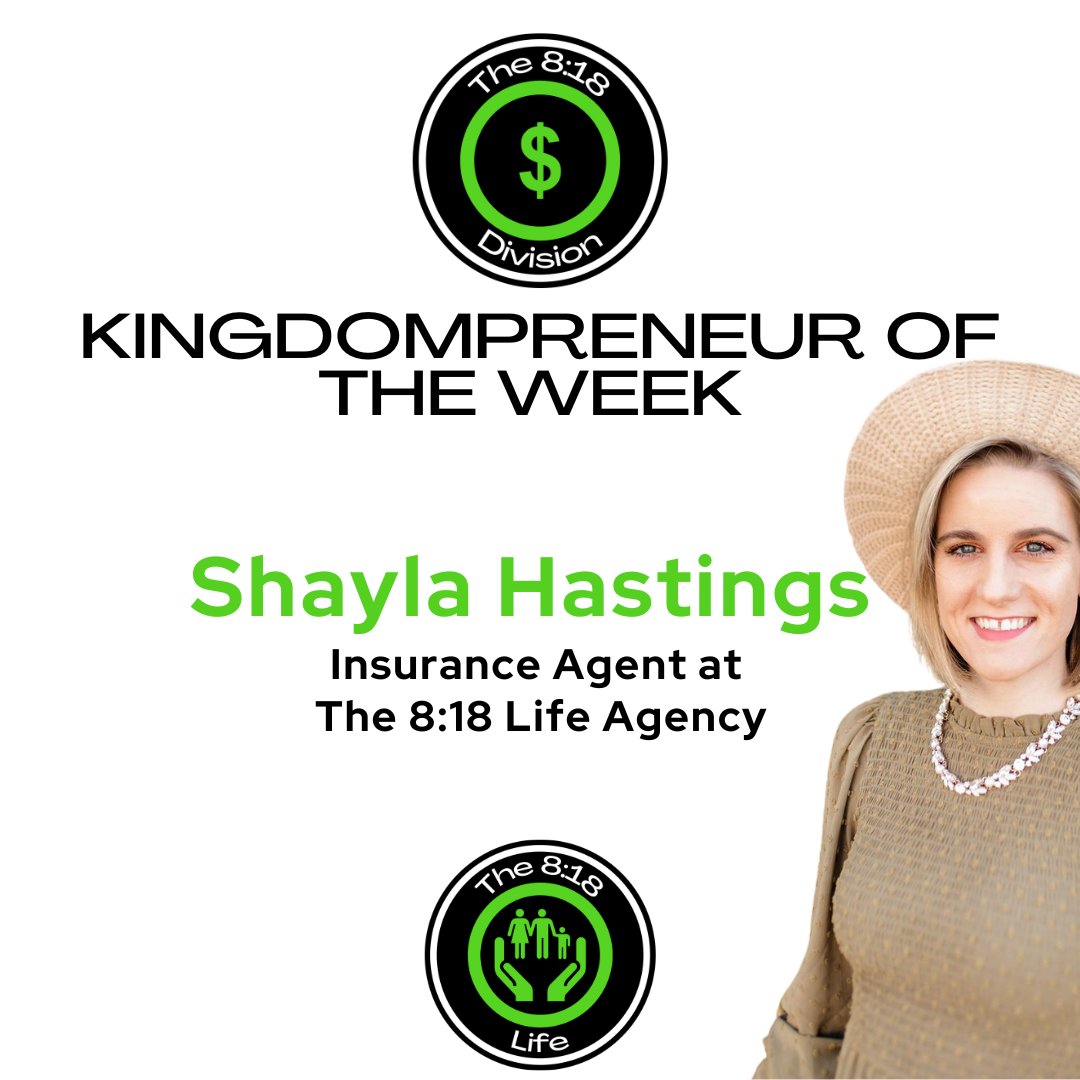 widmanuniv1's tweet photo. Shayla Hastings is our #kingdompreneur of the week! She is an Insurance Agent with the 8:18 life agency! Need Insurance? Contact her today! https://t.co/EPlV4QvGSN https://t.co/3ZDx61zkGI
