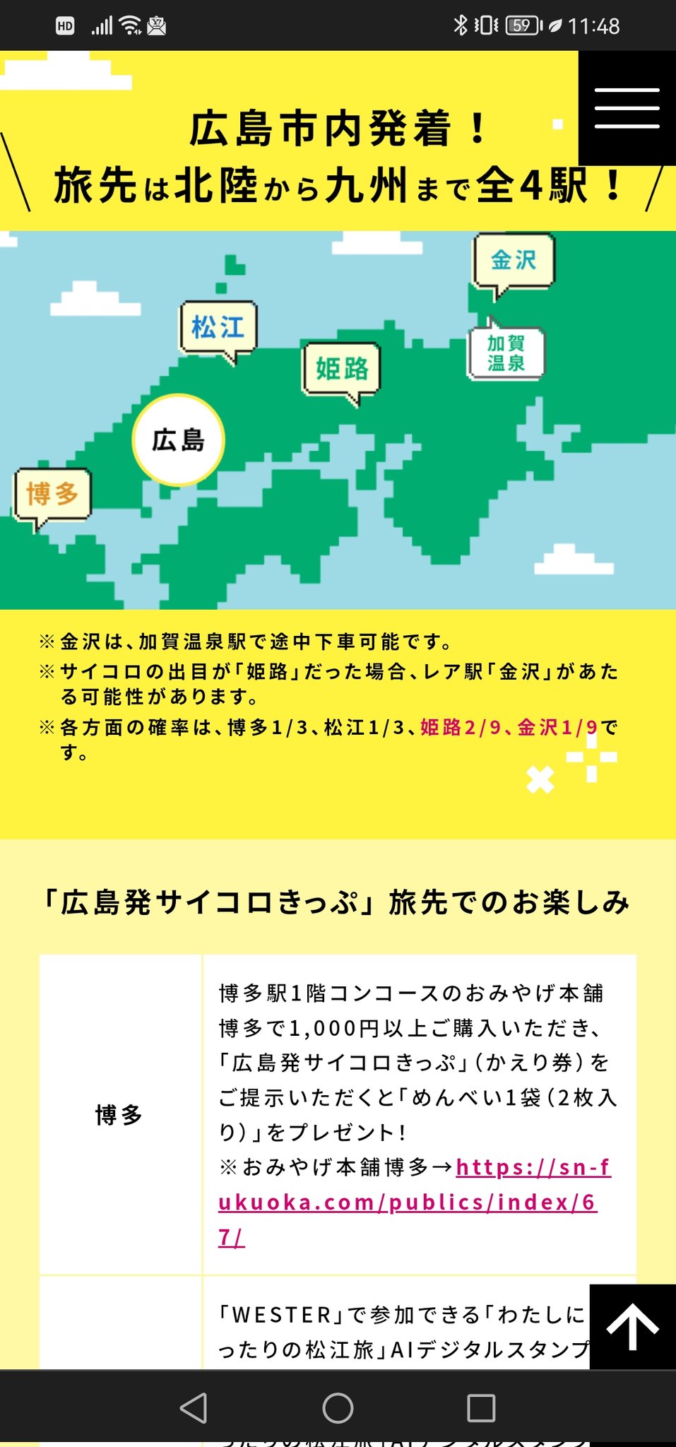 乗車券、交通券 サイコロ切符 広島から松江 2名分