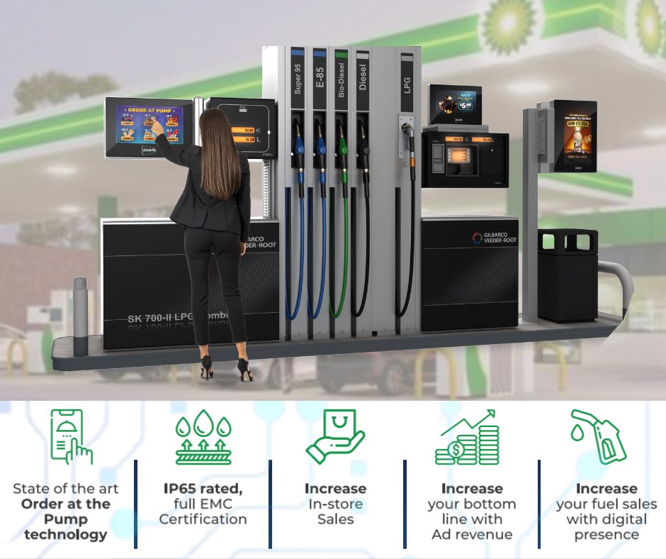 AdvertoGlobal's tweet photo. 🫵🏼Are you looking to revamp your #petrolstation or #petrolpumps ⛽️ without having to tear up your forecourt? Adverto's interactive #media devices 📺 are designed to be retrofitted to 99% of the worlds pumps ⛽️ and will allow you to #futureproof 🤖 your site! https://t.co/88R0x3SoNz