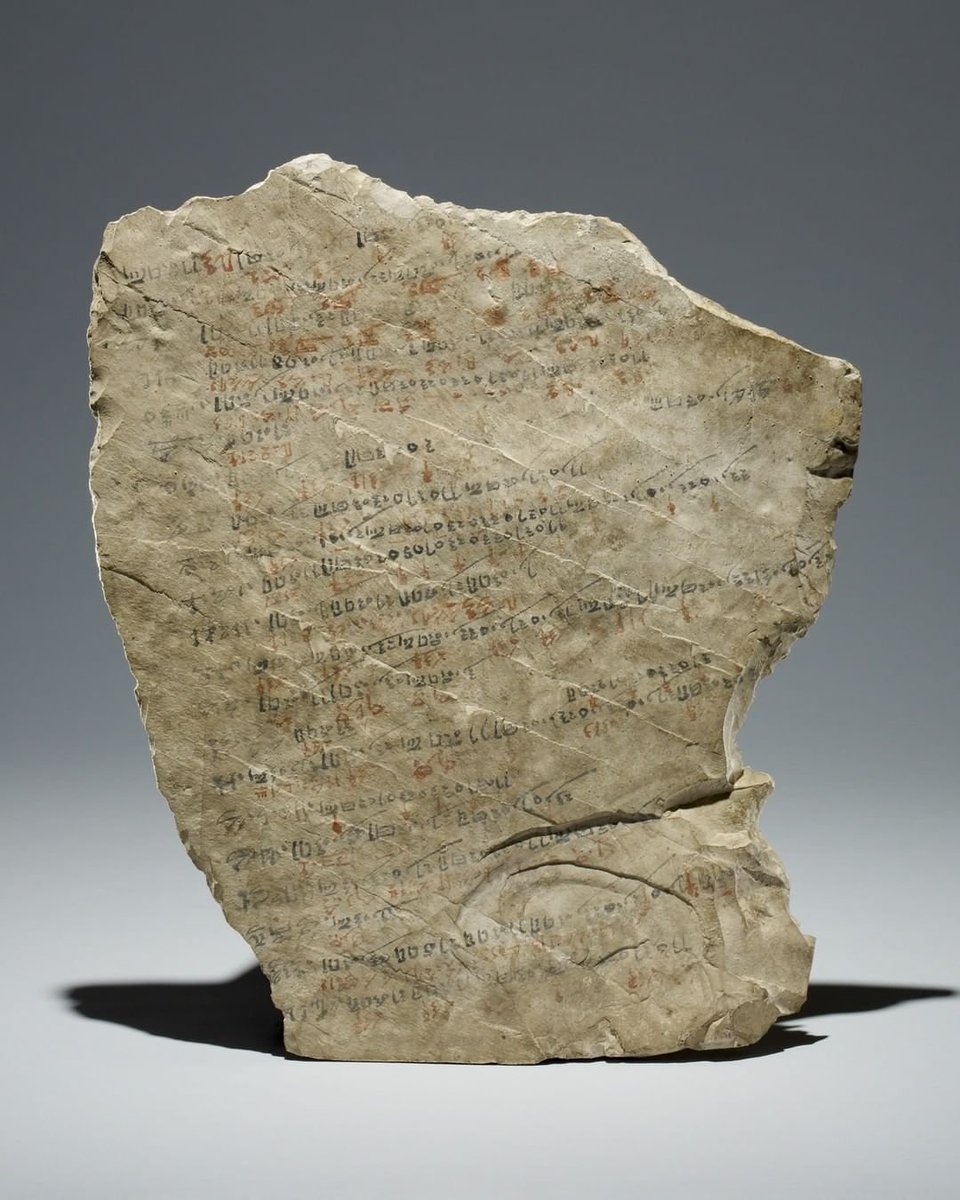museums_org's tweet photo. This 3,270 year-old Egyptian ostracon is inscribed with a register of attendance, along with the reasons why workers failed to turn up to their shifts.

🔎 Ostracon with register of attendance at work. Thebes, Egypt, 1250 BC. 
#nft #culture #history
#BritishMuseum #AncientEgypt https://t.co/VE8DER2PbW