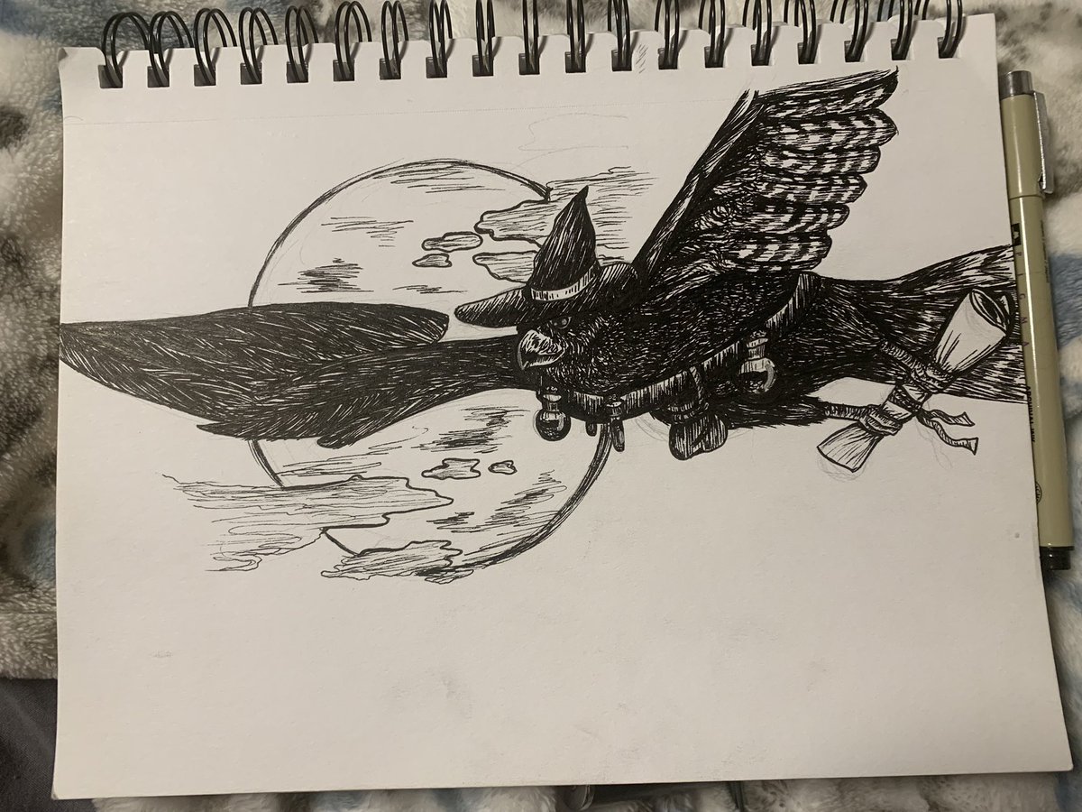 roan_does_art's tweet photo. Second @drawtober prompt… “Midnight Delivery” #drawtober #Drawtobermidnightdelivery https://t.co/rnXXad6VXZ