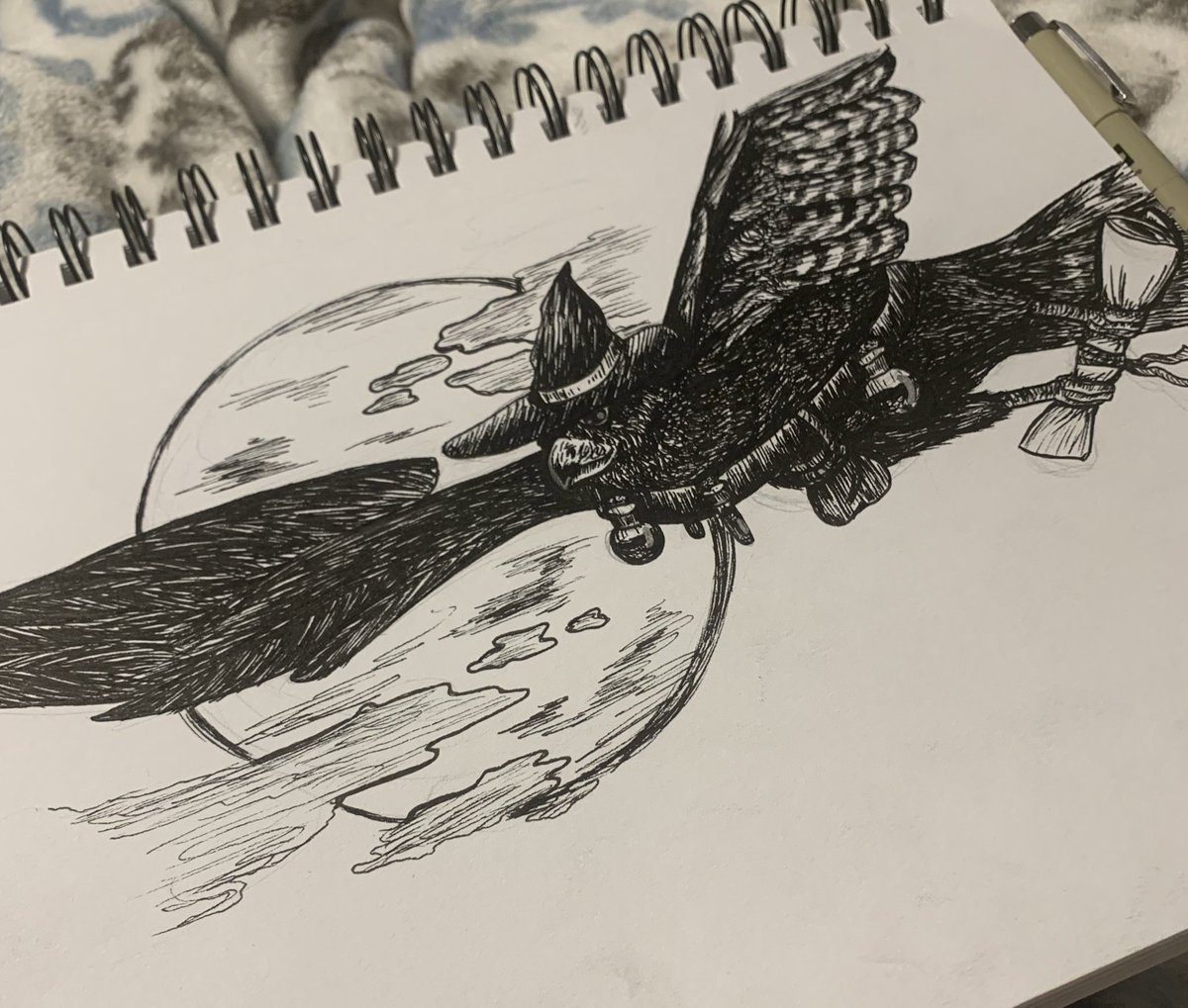 roan_does_art's tweet photo. Second @drawtober prompt… “Midnight Delivery” #drawtober #Drawtobermidnightdelivery https://t.co/rnXXad6VXZ