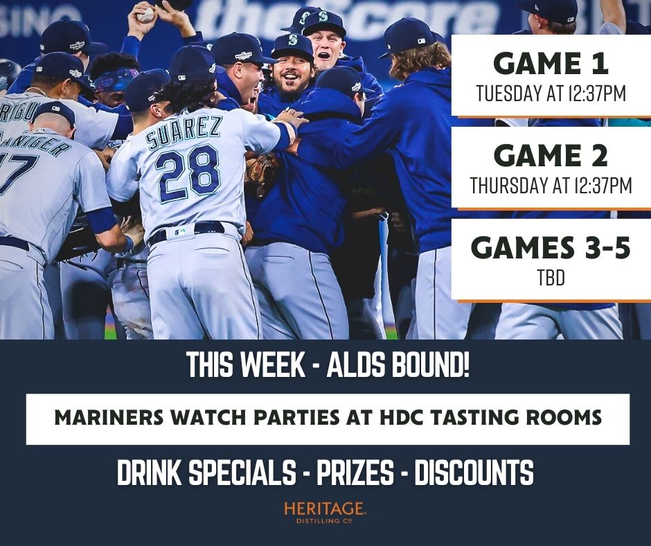 Watch parties all week long! Join us in HDC Tasting Rooms for all the Mariners games this week. Enjoy specialty cocktails, door prizes, and celebrate True to the Blue. 

bit.ly/3Tcemw6

Go M's!