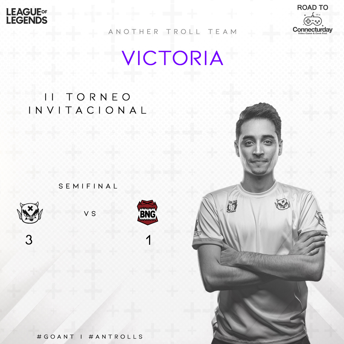 ¡Victoria y estamos en la final presencial de Connecturday 2022! 

¡GGWP BNG! 

#AnTrolls | #GOANT