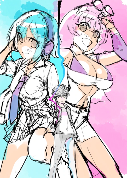 ラフ、下書き、完成 