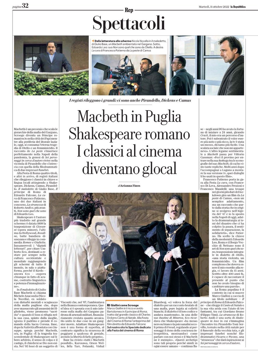 GiulioBase's tweet photo. Mi ha intervistato @AriannaFinos di @Repubblica: ho provato a dir belle parole, le ha scritte meglio lei.

#ilMALEDETTO
#RoFF17 https://t.co/FbTMqgaglE