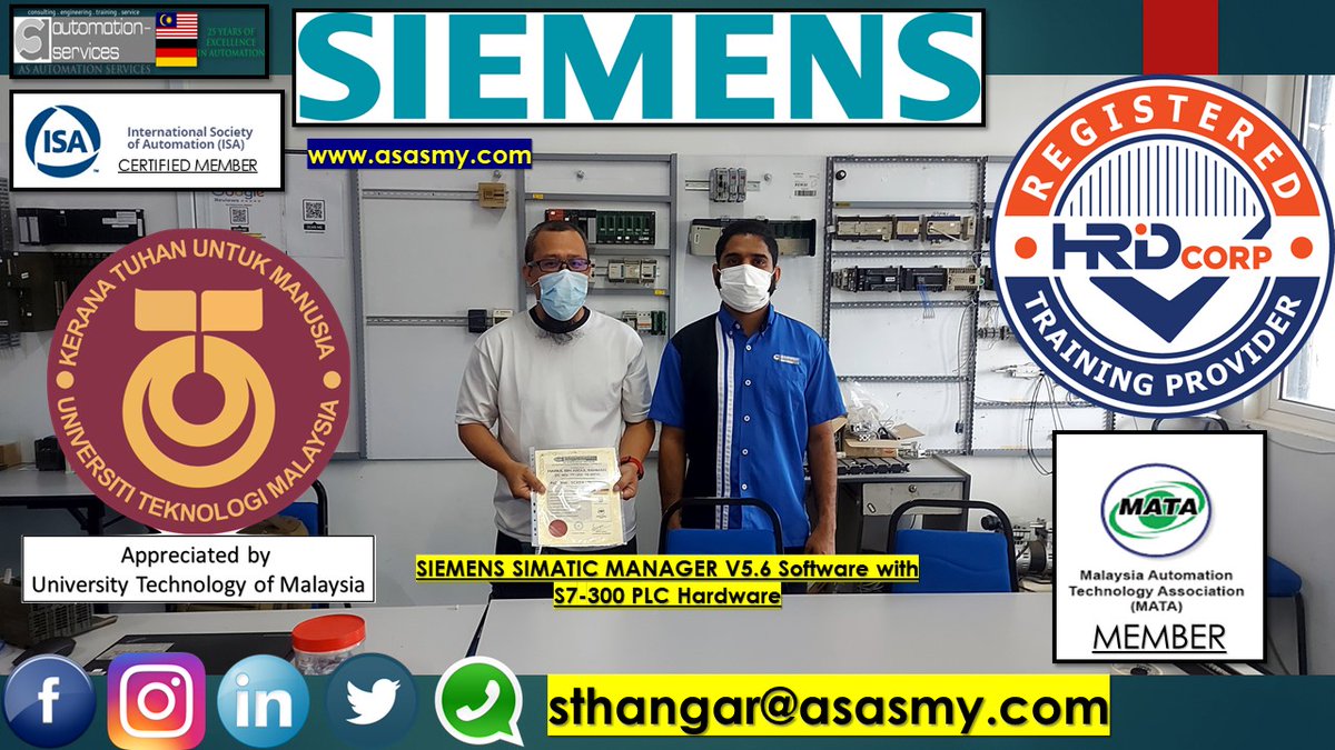 AutomationMy's tweet photo. #PLC , #HMI , #SCADA #TRAINING in #SIEMENS #SimaticManager V5.6 #Software with #S7300 PLC #Hardware + HMI Basic to Intermediate , In-House / #ASASMY #LAB / #Electrical #programming #malaysia #trainingprovider #engineering .:- https://t.co/sA63tgd23v https://t.co/LUQuZKZdBG