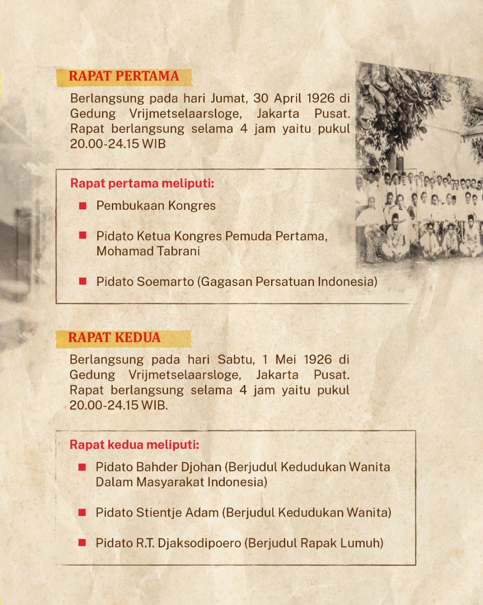 KEMENPORA_RI's tweet photo. Hallo Sobatpora!

Di bulan Pemuda ini, Porapedia ingin mengulas sejarah mengenai Kongres Pemuda Pertama. Nah Sobatpora, ada yang masih ingat ngga dengan kongres tersebut? https://t.co/DwkfE7bHUX