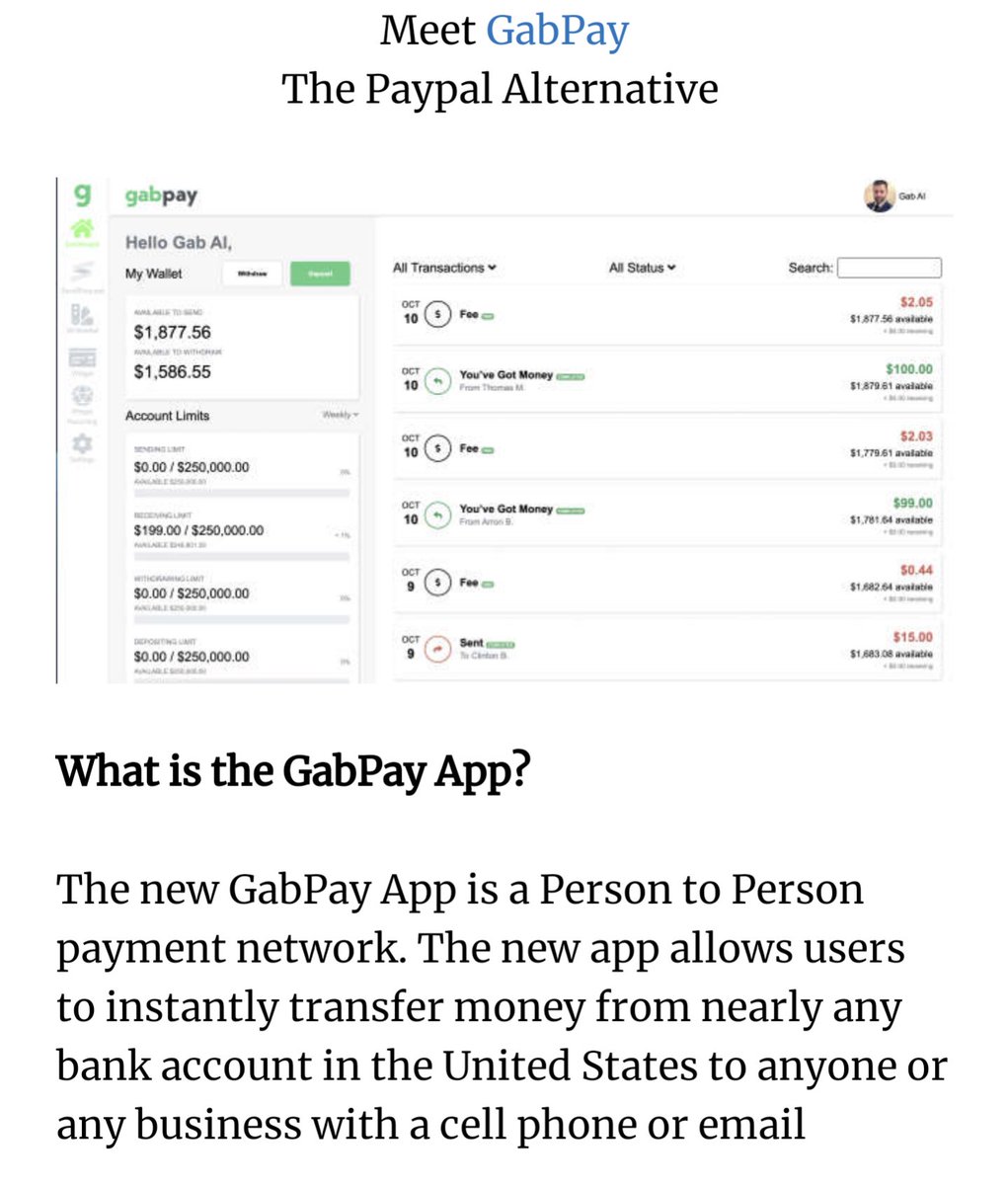 CherSpeakz21's tweet photo. #MONEY #PayPalCancelled
#finances #GabPay #facism
Finances.
Problem: PayPal to charge 2,500 for misinformation
Solution: GabPay an alternative to PayPal
https://t.co/pfGirCZUod https://t.co/VeqqjrzQaG