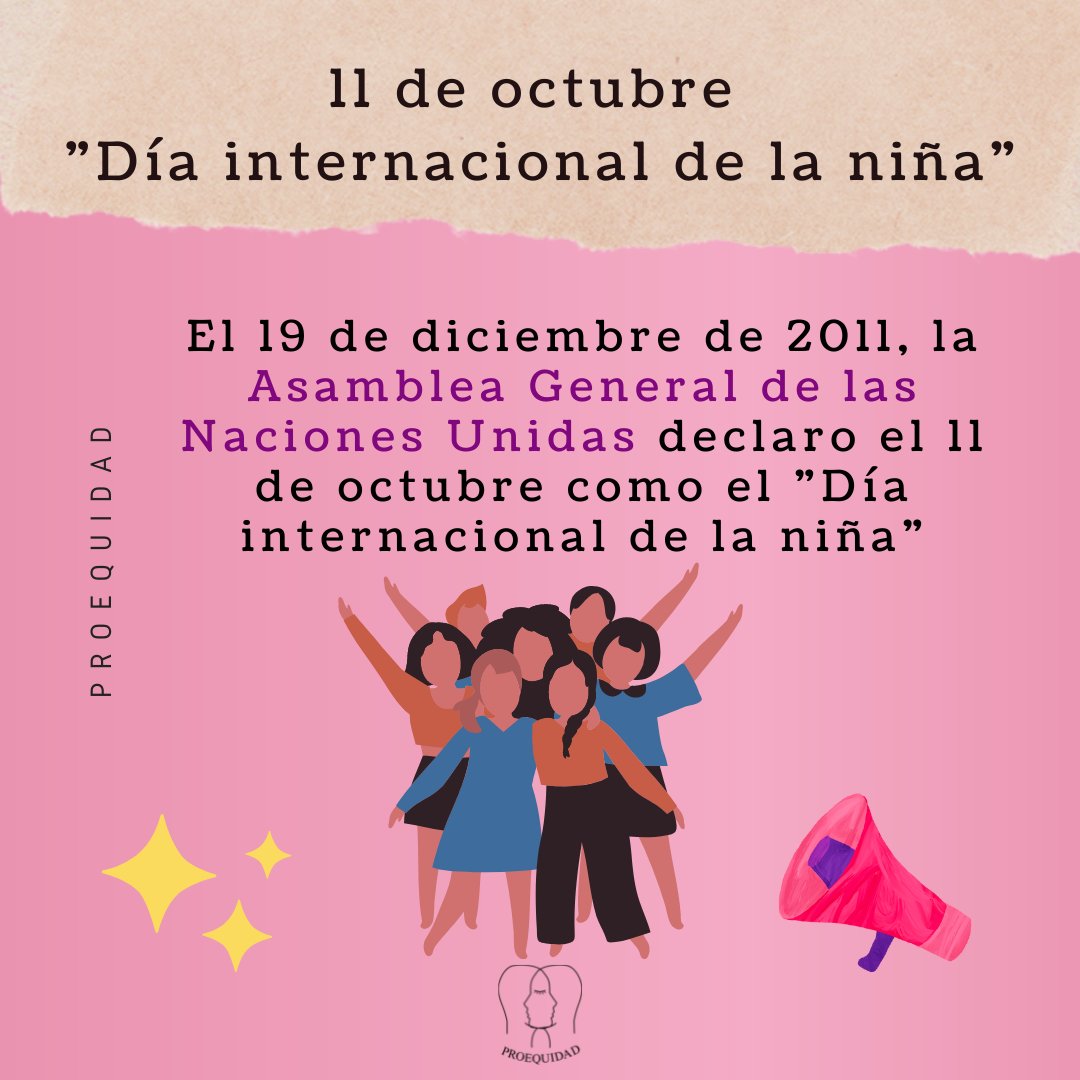 ProequidadAC's tweet photo. ✍ 11 de octubre "Día internacional de la niña" 👧
#Proequidad #DíaDeLaNiña #11deOctubre #Toluca #Metepec #EstadoDeMéxico #Edoméx https://t.co/HKyTcjSSqW