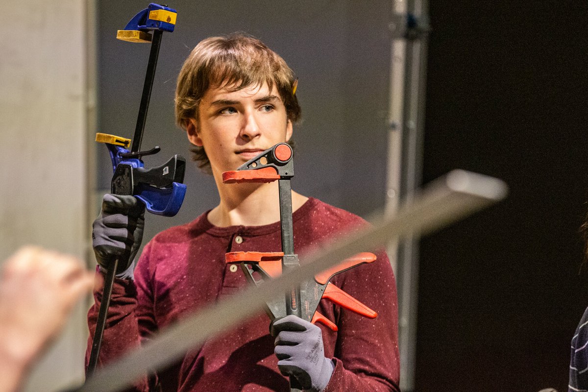 nconstage's tweet photo. The #IntoTheWoodsNC @nchstechtheatre has been working hard to get our set up! Make sure to get your tickets by visiting the link below. Show dates are October 27-29. 📷 creds: @michaelCamp  https://t.co/eKikI9DMmE https://t.co/HtYiMDbsj6