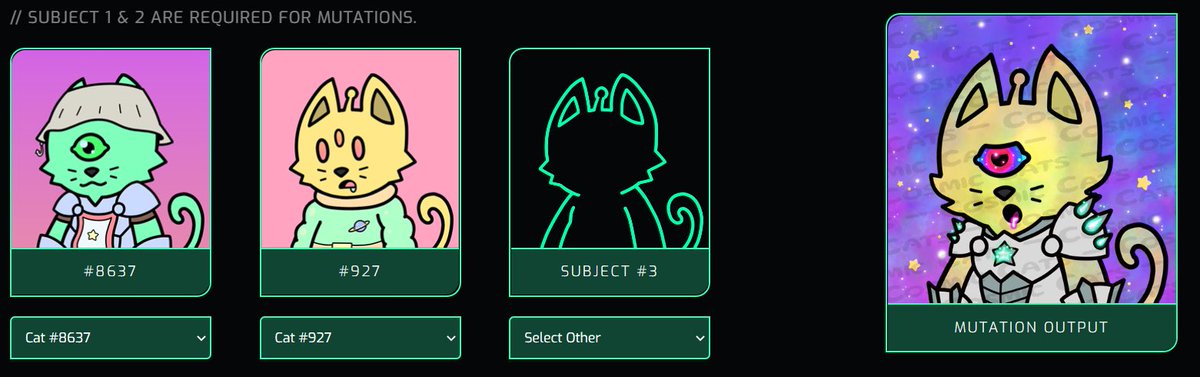Hambotweets's tweet photo. Just bought these 2  @CosmicCats_  for mutations on October 16th! 

mix and match the traits you want to mutate &amp; combine your cats w/ @alienfrens @fishyfamNFT &amp; @Deadfellaz !

What are you waiting for? 

#getcosmic #cosmiccats #alienfrens #deadfellaz #fishyfam https://t.co/l7rVrOuJR1