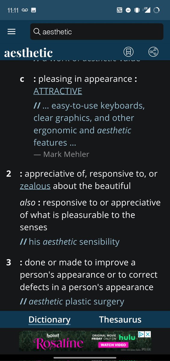 reallyLordbyron's tweet photo. And all this after reading pg.45-51 of Adorno's Aesthetic Theory. JIC here are some screenshots of Merriam Webster's definitions of the word "Aesthetic." Each picture represents 1/8th of the word's weight. https://t.co/RlzhHrvObh