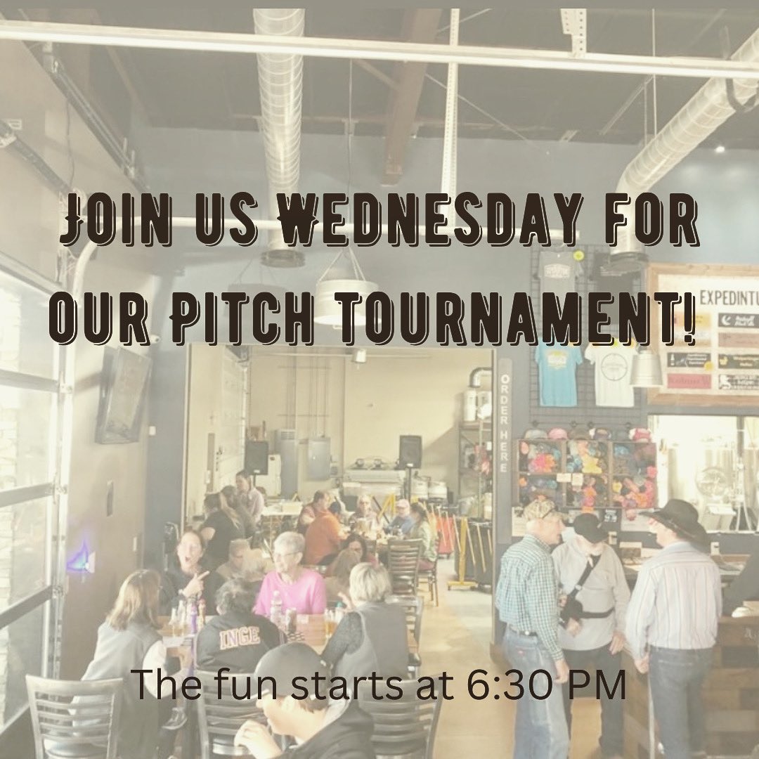 Grab your Pitch partner and head up to the taproom! #expedinturebrewery #okarchesoldestbrewery #pitchtournament
