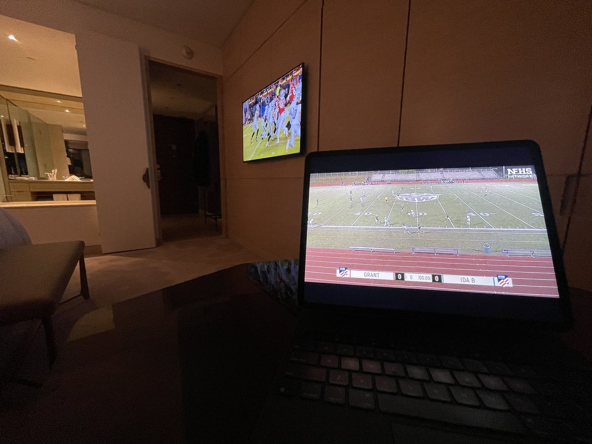 bigjohnNEP's tweet photo. You know you’re livin’ that #SoccerDadLife when you’re watching your daughter’s game over that MNF on the road! #RoadTrippin @GrantWSoccer22 https://t.co/Bz3c1PwO88