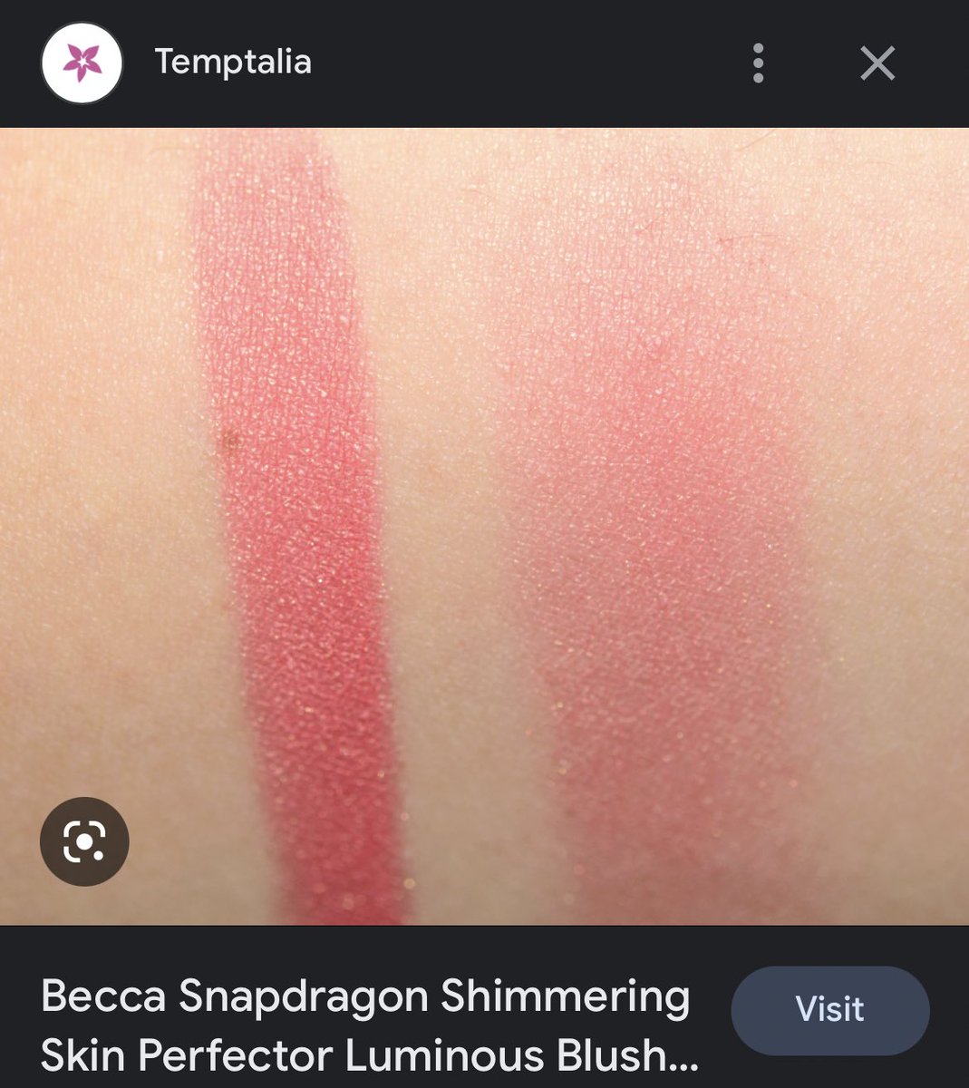 My favorite blush, Becca snapdragon has been discontinued for a while now and I’ve never found a good dupe for it. If anyone can help, here’s the swatch.