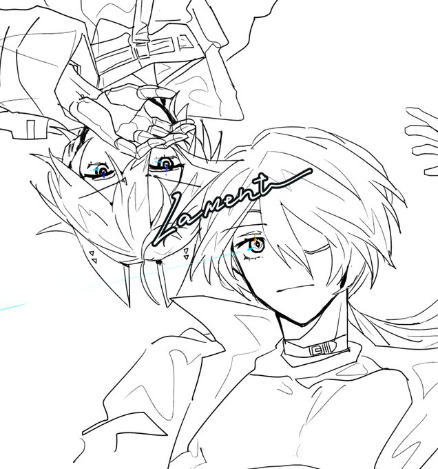 割と頑張った線画 