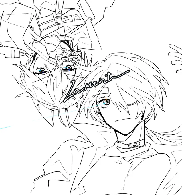 割と頑張った線画 