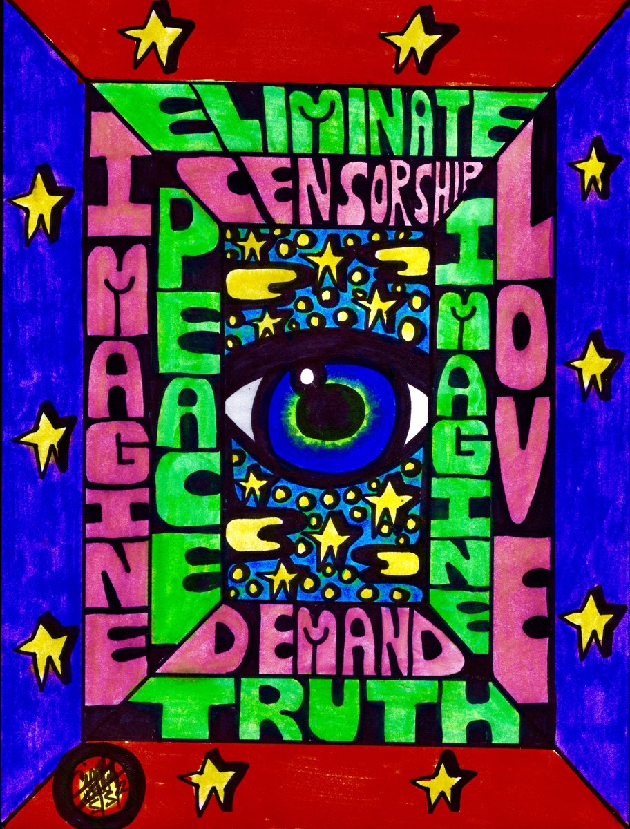 CindyZweibel's tweet photo. Title:Imagine Love                             Copyright © 2022 Cindy Zweibel. #DrawingOfTheDay. #CZPOP #CindyZweibel.    Follow for Launch of NFT Collection https://t.co/AiNpMNC8PT