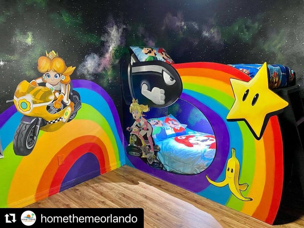 I got to lend a hand in painting a few things in this room. 

Repost @homethemeorlando 
・・・
Freshly finished Mario Kart Galaxy room! 
.
.
.
#bedroom #homethemeorlando #homerenovation #renovation #theming #orlandoflorida #orlando #visitorlando #visitf… instagr.am/p/CjjvYEAjG2l/