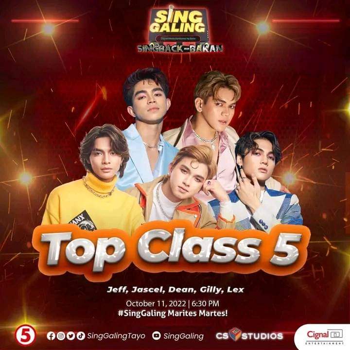 TeamJeffriends's tweet photo. [ TC5 GUESTING ]

Mga kaawitbahay! 🎶

Catch them on Sing Galing! At ihanda ang mga sarili sa tawanan!

Watch them live on TV 5! Today, October 11 (6:00 PM, pht)

#TopClassFive @OfficialTOPPS https://t.co/wHaxehU8jr