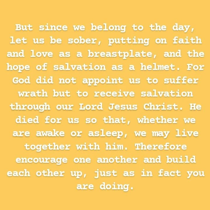 JesusIsNear2's tweet photo. 1 Thessalonians 5:1-11
The Day Of The Lord 

#BookOfThessalonians #thessalonians #TheDayOfTheLord #JesusIsComingBack #rapture #GodisGood #bible #scripture #Amen https://t.co/F7xkieiXvn