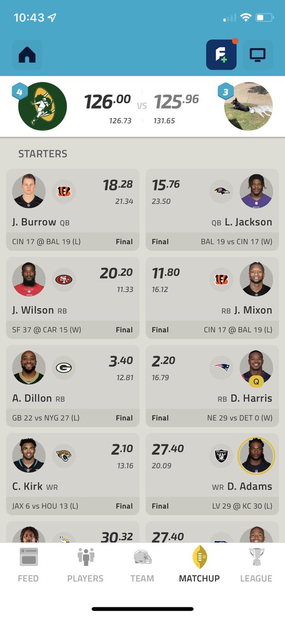 samueldew's tweet photo. @MatthewBerryTMR @peacock Squeaked out this win with the overturned Davante catch. https://t.co/NV1nGptilR