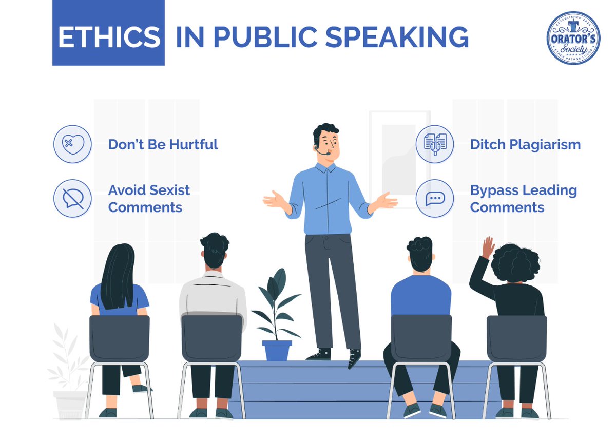 SocietyOrators's tweet photo. Ethics in Public speaking
Show them what you are made of!

#OratorsSociety #PublicSpeaking #LeadershipPlatform #CommunityPlatform #publicspeakingapp https://t.co/LHo7Zkw97h