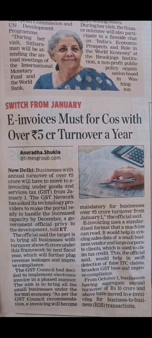 GST Insights 🇮🇳 on Twitter "einvoicing likely to be made mandatory