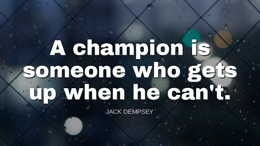 TheZigZiglar's tweet photo. "A champion is someone who gets up when he can't."-Jack Dempsey https://t.co/2g631XX1H2