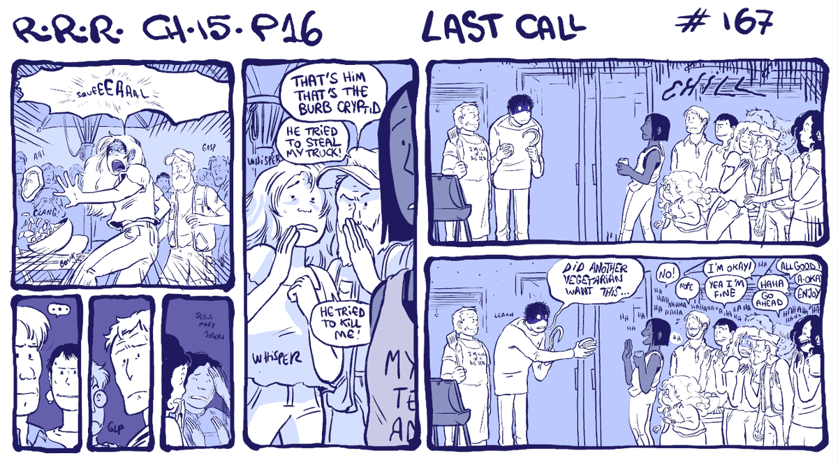 ch 15 p 16 ! Last call.... This page took way longer than I thought it would LOL... maybe bcuz the crowd
All previous strips neatly arranged in my pinned tweet!
You can also read #rodneyrrodney on webtoons! :D