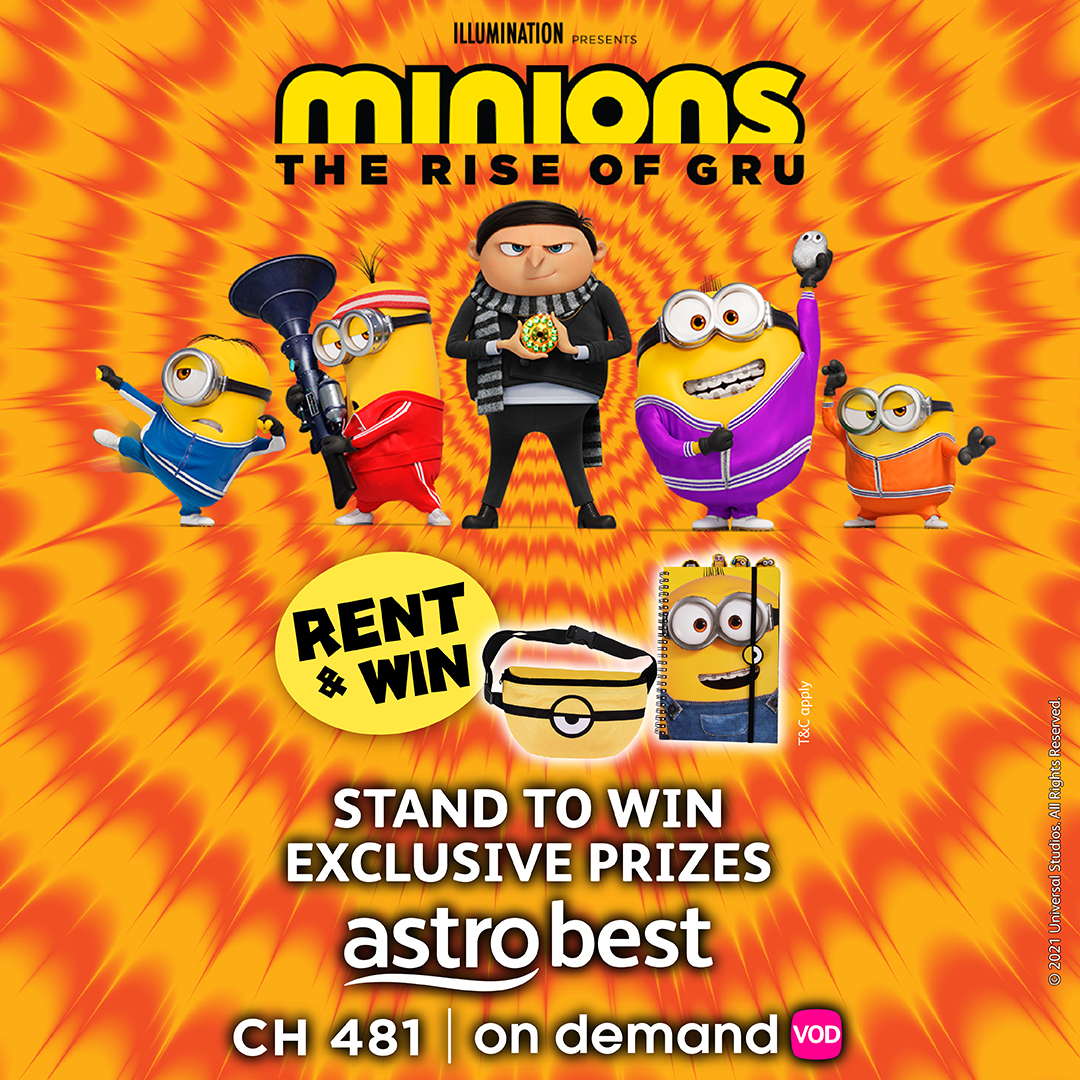 astroonline's tweet photo. Gru with the Minions including Kevin, Stuart, Bob, and Otto – a new Minion sporting braces are on a spectacular adventure on #AstroBest CH481 and #ondemand .
Rent the movie and stand to win exclusive prizes.
More info at https://t.co/cvhQ2QeLWY
#MinionsTheRiseOfGru https://t.co/Gh0SH2Kfks