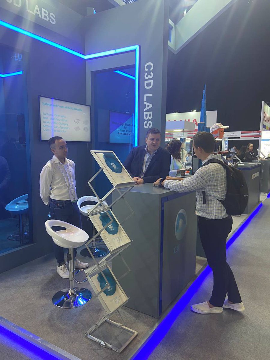 C3Dlabs's tweet photo. We're at #GITEX2022 right now! Join us at the booth H2-B40 to talk about the unique features of C3D Modeler, Solver, Converter, B-Shaper and Vision. More information https://t.co/2LeevzlajL #c3dlabs https://t.co/KuxU65MUSF
