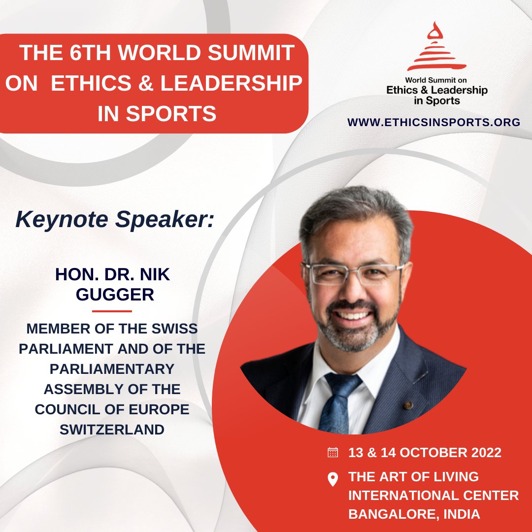 WFEB_global's tweet photo. We look forward to the discussion with
@NikGugger, a successful entrepreneur, a social worker and a member of the Swiss Parliament. He will be focusing on politics and sports at the upcoming summit.
To register: https://t.co/jShpsAf6YR
#WFEB #WSELS2022 #EthicsInSports https://t.co/qsS0GmTUT5
