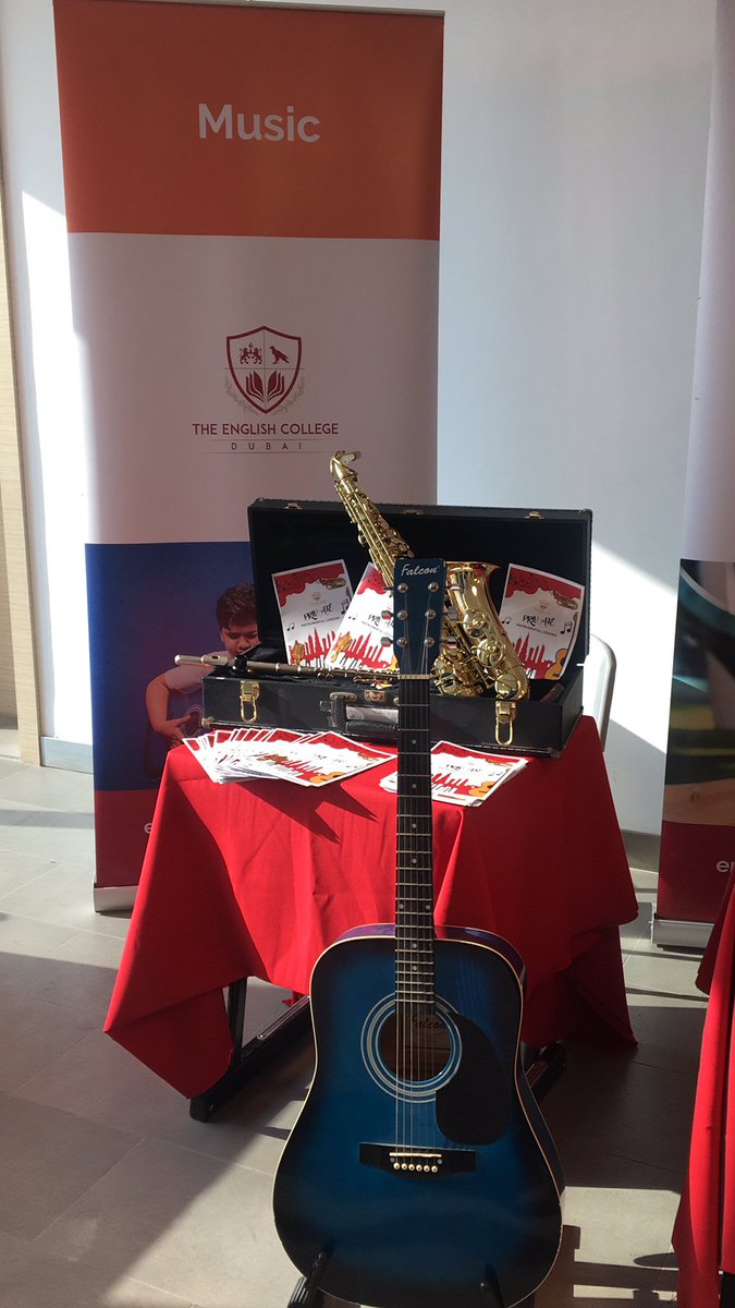 MaryGar76953615's tweet photo. All set up for @InfoECDubai open day. We are very lucky to have such fantastic instrumental teachers offering lessons to our pupils #music #musiclesson #instrumentallessons #learnaninstruments @ECDubai_Arts https://t.co/zFCSBK3ZWs