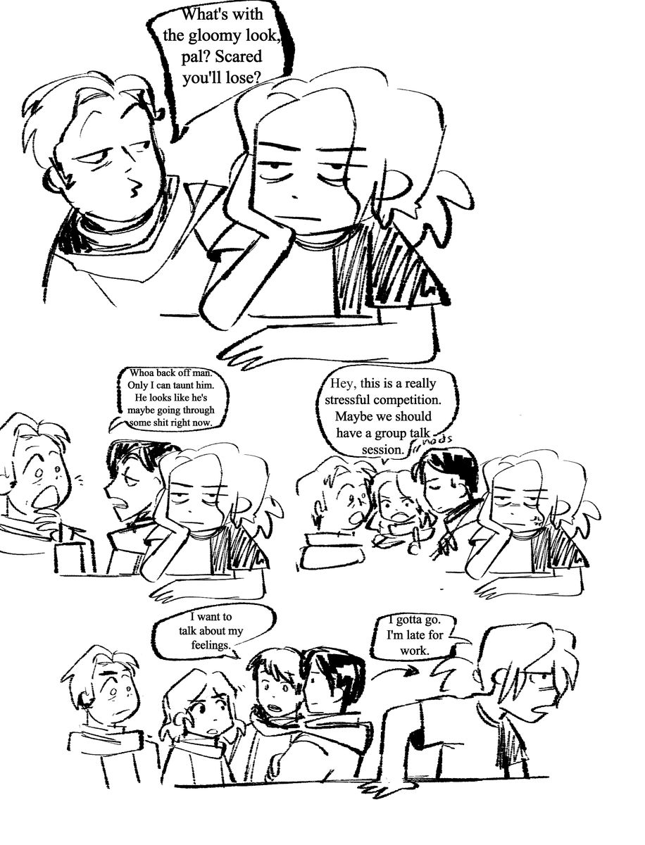 ok one more for the night. I just wanted to practice doodling the Geats gang so this is simply a silly thing 