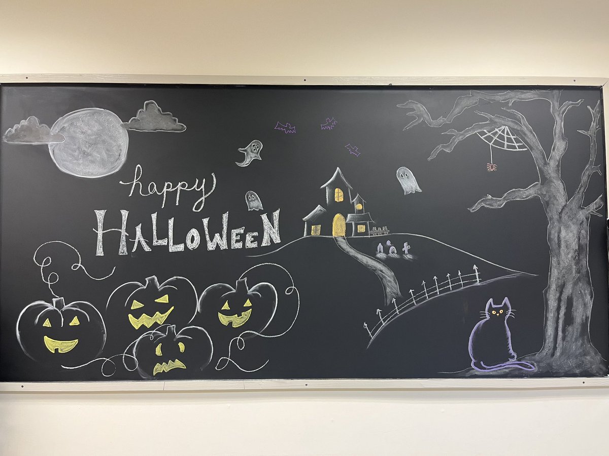 Chalkboard paint and a blank board = fun for teachers 🎃