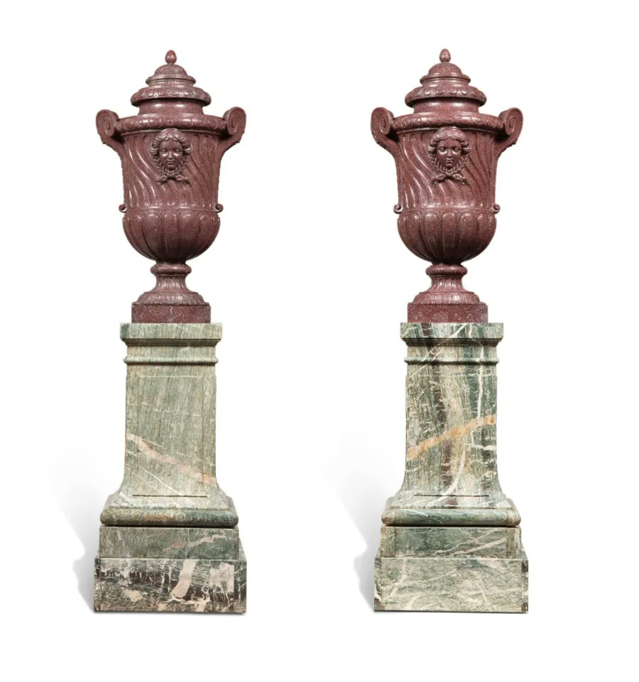 ParisArtDeVivre's tweet photo. Starting today at #Sotheby's in #Paris, an #auction for unique pieces from "Hôtel Lambert, Une Collection Princière"✨
https://t.co/JTx4qU5ETh @SothebysFr #AlThaniCollection Foundation
📸 A pair of Egyptian porphyry vases, Rome, c. 1680-1710
Est.: 1,000,000 - 2,000,000 € https://t.co/m1oWk7B45i
