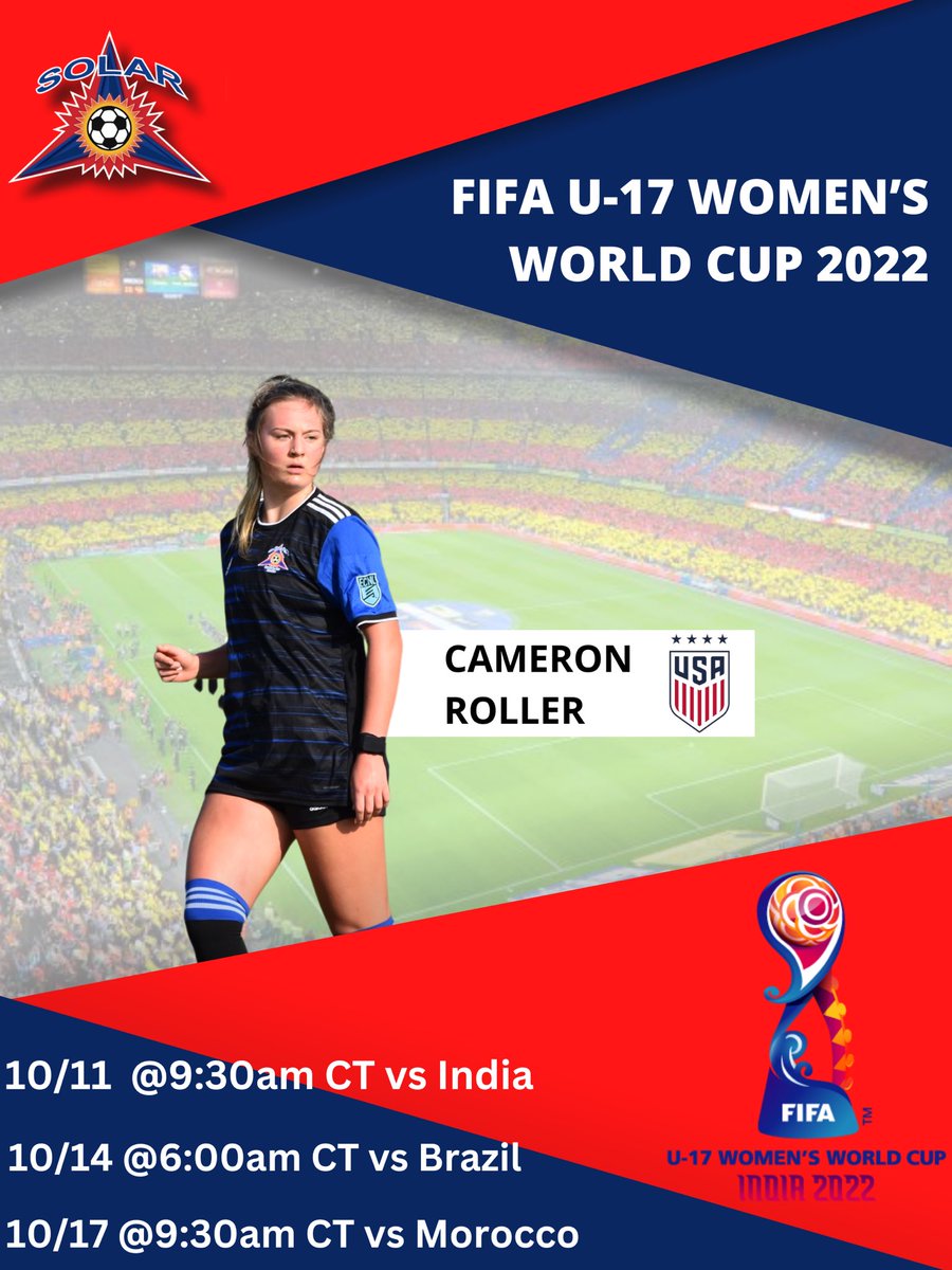 SolarECNL0504's tweet photo. Good luck @cameronroller_ and the @USYNT at the World Cup. Go represent 🇺🇸🇺🇸 #solarnation

@solar_soccer @DukeWSOC @ECNLgirls https://t.co/8eKd7GPPVC