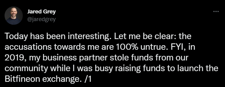 blocksolfi's tweet photo. #SushiSwap's new #CEO - #JaredGrey tweeted that online accusations that he is a #Crypto #scammer are 100% untrue.
#cryptocurrency #Blockchain
#neutrals https://t.co/NQfSgKitFV