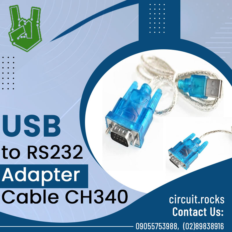 circuitrocks's tweet image. The USB to RS232 Adapter Cable CH340 is an adapter cable based on the CH340 chip. You can use this cable to talk to printers, telecommunication devices, modems, and etc.

Click Here-bit.ly/3ywo1WA

#USB #sim800c #arduino #electronics #technology #circuitrocks