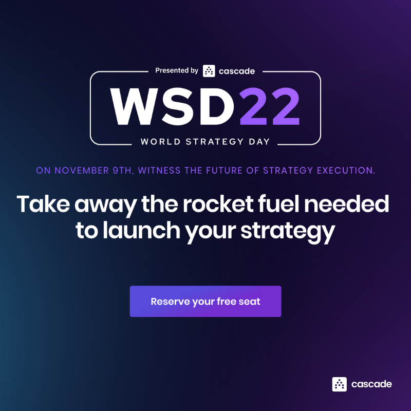 cascadestrategy's tweet photo. "Still haven't registered for #WorldStrategyDay?
Here's everything you need to know. 👇🏻
Well, not everything... We still have some surprises left. 😏
#WSD22 #FutureOfStrategy"
