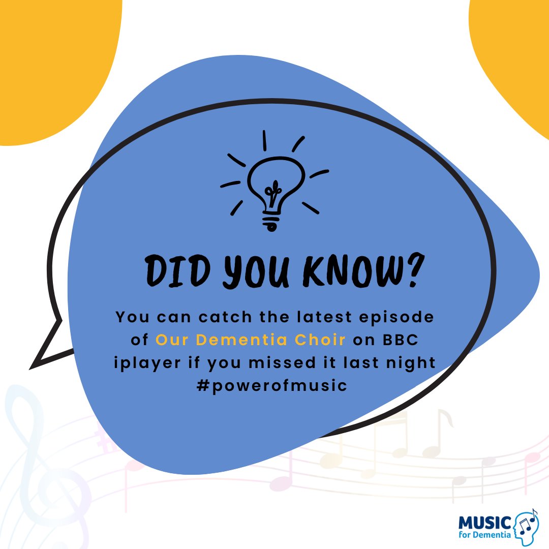MusicforDemUK's tweet photo. ⭐Did you catch last night’s episode of @OurDemChoir? If you missed it, you can access it on BBC I player ⭐

Click to see 5 ways in which you can use music with your loved ones https://t.co/OvZ2MWhwJq 💙

#ourdementiachoir #dementiacare #powerofmusic https://t.co/J5BKIqtC26
