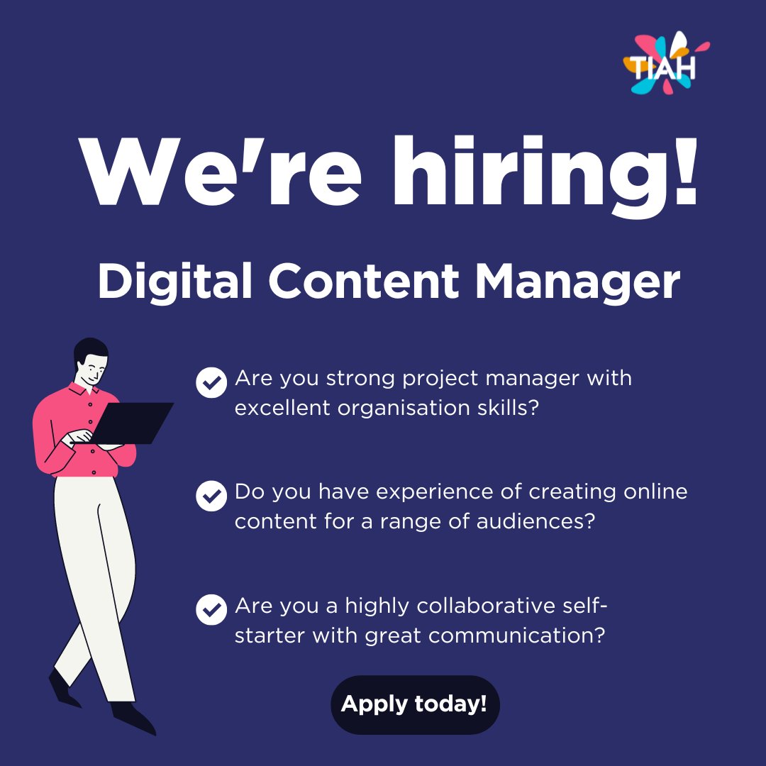TIAHnews's tweet photo. Looking for a new challenge? We're hiring a Digital Content Manager to join our mission! You'll oversee the production of SEO content, videos, e-learning modules, career information, and other digital content. Learn more >>> https://t.co/dyL5c1x4LI #Digitalcontentmanager #newjob https://t.co/VWhIiopxQr