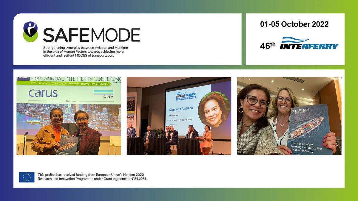 At the beginning of October, the <a href="/SAFEMODEproject/">SAFEMODE</a>  participated in the 46th Annual Interferry Conference 🚢⚓️in Seattle, by #FastCat and shared SAFEMODE developments and White Paper with the ferry industry. Well done👏👏
#H2020 <a href="/EU_H2020/">Horizon 2020</a> #maritime #maritimesafety  #humanfactors