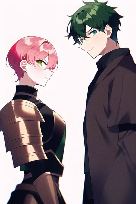 何かの概念。2人いる時の瞳の指示どうすりゃいいんだろう。#NovelAIDiffusion #novelAI 