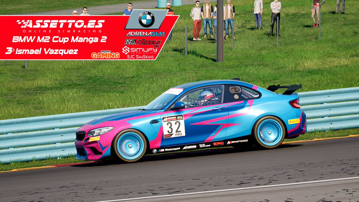 🏁Podio BMW M2 CS CUP en assetto.es

2a Manga
🥇 @salvavidal25
🥈 <a href="/AdriRemon/">Adri</a>
🥉 Ismael Vázquez 

Patrocinado por:
🟢<a href="/simufy/">Simufy</a>
🟢<a href="/AdrenaSim/">Carlos Sim</a>
🟢<a href="/NoWheelsSim/">NoWheelsSim Cockpits</a> 
🟢<a href="/InstantGamingES/">Instant Gaming</a>

<a href="/AC_assettocorsa/">Assetto Corsa</a> #simracing #BMW